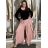 Kalhoty letní zavinovací dlouhé oversize dámské GINIE (S/M/L ONE SIZE) ITALSKÁ MÓDA IMD24250/DU starorůžová, S/M/L