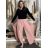 Kalhoty letní zavinovací dlouhé oversize dámské GINIE (S/M/L ONE SIZE) ITALSKÁ MÓDA IMD24250/DU starorůžová, S/M/L
