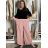 Kalhoty letní zavinovací dlouhé oversize dámské GINIE (S/M/L ONE SIZE) ITALSKÁ MÓDA IMD24250/DU starorůžová, S/M/L