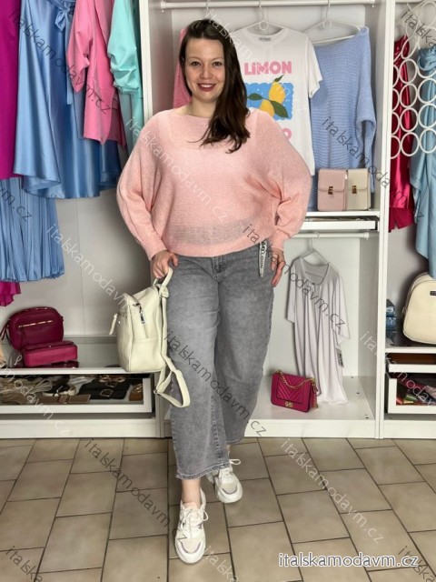 Sveter tenký oversize s mašlí dlhý rukáv dámsky (M/L ONE SIZE) TALIANSKA MÓDA IM422910