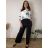 Kalhoty dlouhé elegantní dámské nadrozměr (2X-5XL/6XL) MIEGO MIE2611061/DUR 4XL Černá
