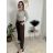 Kalhoty máslové s páskem dámské (S/M/L ONE SIZE) ITALSKÁ MÓDA IMD25223/DR černá S/M/L
