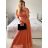 Šaty společenské dlouhé tylové dámské s rukávkem LILIANA (XS/S/M ONE SIZE) ITALSKÁ MÓDA IMWMY251286/DUR červená XS/S/M