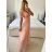 Šaty společenské dlouhé tylové dámské s rukávkem LILIANA (XS/S/M ONE SIZE) ITALSKÁ MÓDA IMWMY251286/DUR červená XS/S/M