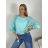 Svetr tenký oversize dlouhý rukáv dámský (M/L/XLONE SIZE) ITALSKÁ MÓDA IM426057/DUR M/L/XL modrá