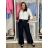 Kalhoty dlouhé elegantní dámské nadrozměr (S/M-M/L-XL/2XL) MIEGO MIE2511050/DUR XL/2XL Černá