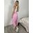 Nohavice elegantné dámske (S/M/L ONE SIZE) TALIANSKA MÓDA IM426030/DUR sv. růžová S/M/L