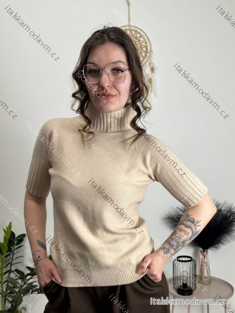 Svetr slabý krátký rukáv dámský (S/M/L ONE SIZE) IMPOZ25YNK-85199/DUR béžová S/M/L