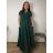 Šaty elegantní krátký rukáv dámské nadrozměr (40/42/44 ONE SIZE) ITALSKÁ MÓDA IMSM26056/DR 40/42/44 tmavě smaragdová