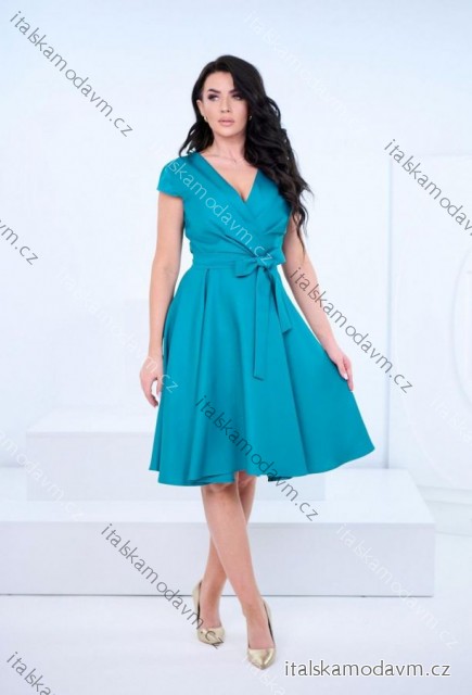 Šaty spoločenské krátky rukáv dámske (36-54) POLSKÁ MÓDA PMLMR23ROXANA-7