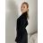 Košeľa dlhý rukáv dámska LAJLA (S/M/L ONE SIZE) TALIANSKA MÓDA IMWHA261132/DUR S/M/L čierna