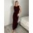 Šaty dlhé elegantné společenské dámske VANES (S/M/L ONE SIZE) TALIANSKA MÓDA IMPLU2627569/DUR S/M/L vínová