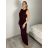 Šaty dlhé elegantné společenské dámske VANES (S/M/L ONE SIZE) TALIANSKA MÓDA IMPLU2627569/DUR S/M/L vínová