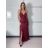Šaty dlhé společenské na ramienka dámske VERONA (S/M ONE SIZE) TALIANSKA MÓDA IMPMD2645770/DUR S / M červená