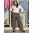 Nohavice dlhé elegantné dámske nadrozmer (S/M - M/L - XL/2XL) MIEGO MIE262539/DUR S / M hnedá
