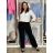 Kalhoty dlouhé elegantní dámské nadrozměr (S/M - M/L - XL/2XL) MIEGO MIE262539/DUR XL/2XL Černá