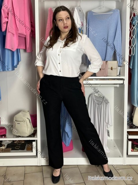 Kalhoty dlouhé elegantní dámské nadrozměr (S/M - M/L - XL/2XL) MIEGO MIE262539/DUR XL/2XL Černá