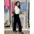 Kalhoty dlouhé elegantní dámské nadrozměr (S/M - M/L - XL/2XL) MIEGO MIE262539/DUR XL/2XL Černá