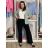 Kalhoty dlouhé elegantní dámské nadrozměr (S/M - M/L - XL/2XL) MIEGO MIE262539/DUR XL/2XL Černá