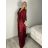 Šaty dlouhé elegantní společenské s 3/4 rukávem dámské (S/M/LONE SIZE) ITALSKÁ MÓDA IMHMS261111/DUR S/M/L vínová
