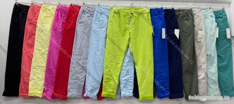 Kalhoty strečové dámské nadrozměr (46/48/50 ONE SIZE) ITALSKÁ MÓDA IM426065