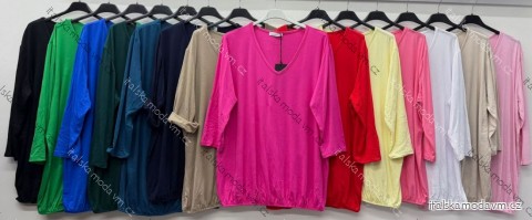 Tričko 3/4 dlouhý rukáv dámské nadrozměr (54/56/58 ONE SIZE) ITALSKÁ MÓDA IM426067