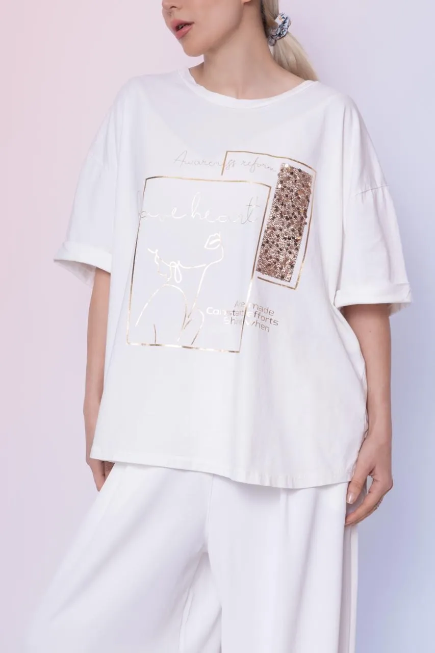 Tričko krátky rukáv dámske (S/M/L ONE SIZE) TALIANSKA MÓDA IMPLI2650614