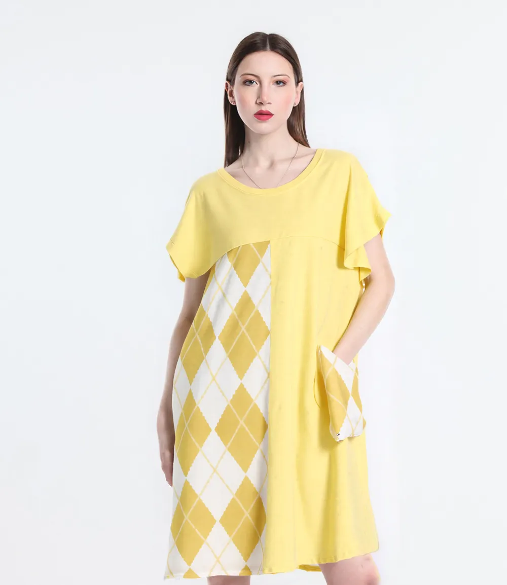 Šaty letné s vreckami krátky rukáv dámske (S/M/L ONE SIZE) TALIANSKA MÓDA IMPLI2607869