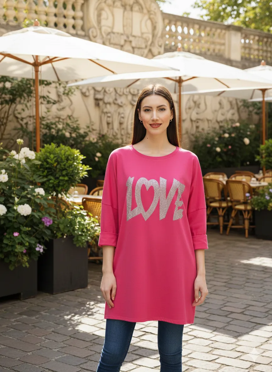 Tunika 3/4 dlhý rukáv dámska (S/M/L ONE SIZE) TALIANSKA MÓDA IMPLI2601901