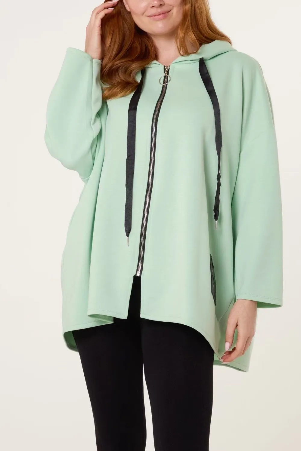 Mikina slabá s kapucí dlouhý rukáv dámská (S/M/L ONE SIZE) ITALSKÁ MÓDA IMPLI2607703