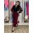 Tepláky/Kalhoty elegantné oversize dlhé dámske (S/M/L ONE SIZE) TALIANSKA MÓDA IMD26003/DUR S/M/L vínová