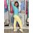 Tepláky/Kalhoty elegantní oversize dlouhé dámské (S/M/L ONE SIZE) ITALSKÁ MÓDA IMD26003/DUR S/M/L žlutá