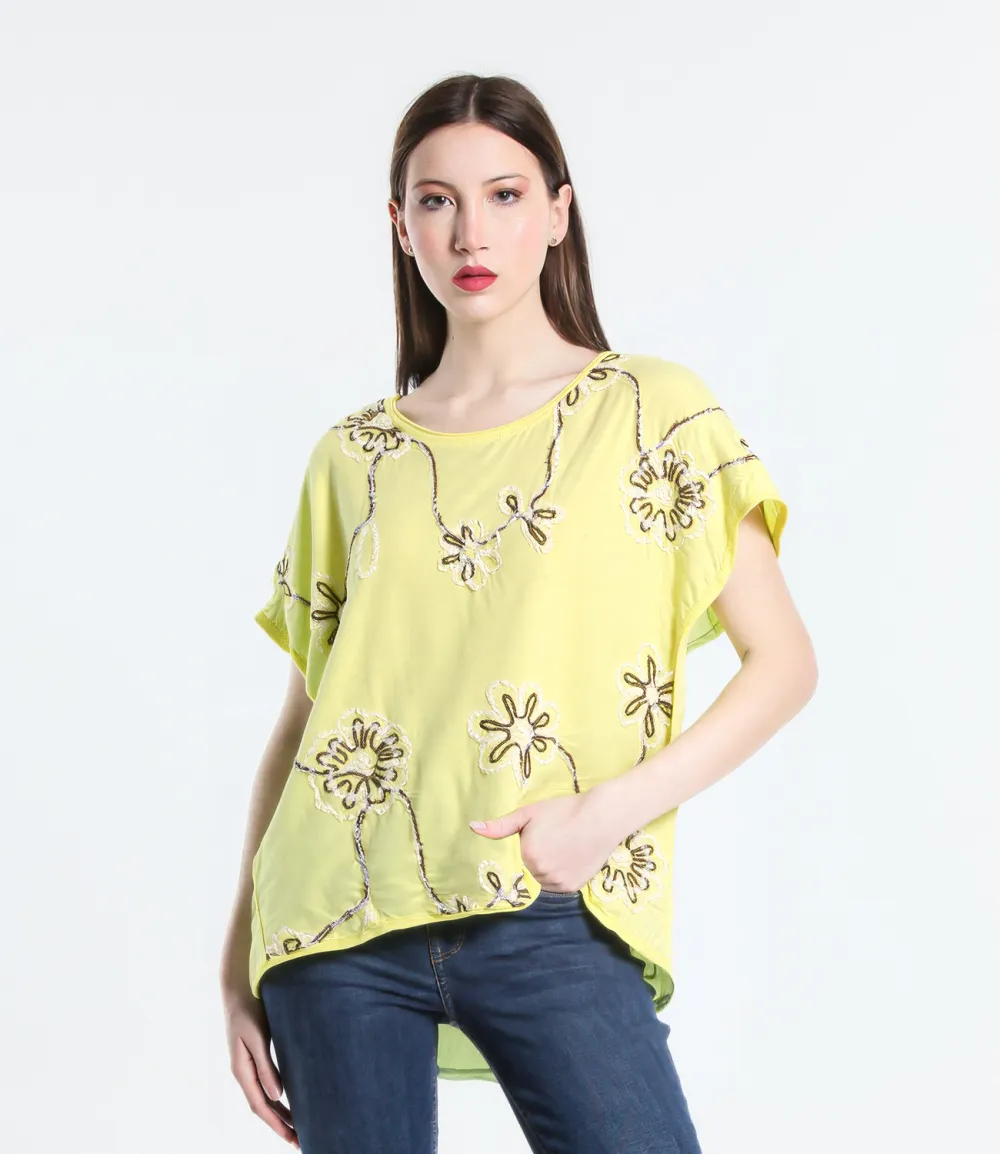 Tričko krátký rukáv dámské (S/M/L ONE SIZE) ITALSKÁ MÓDA IMPLI2690678