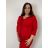 Bolerko dlouhý rukáv dámský nadrozměr (38-50) POLSKÁ MóDA PMF251111R/DUR 46 červená