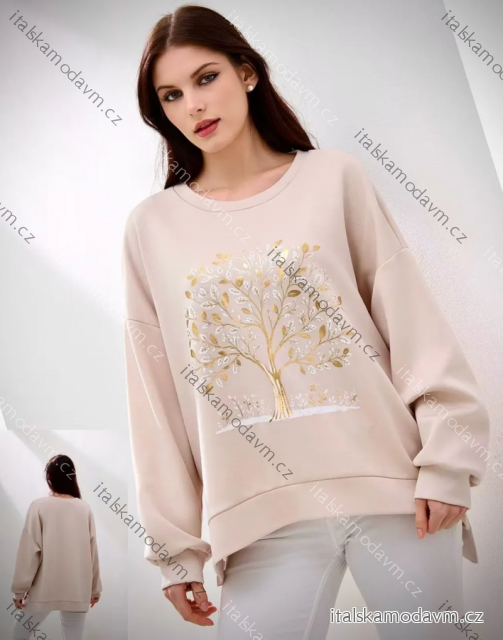 Mikina slabá dlouhý rukáv dámská (S/M/L ONE SIZE) ITALSKÁ MÓDA IMPLI2613313