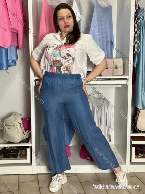 Nohavice volnočasové dámske (S/M/L ONE SIZE) TALIANSKA MÓDA IMSM26029/DU S/M/L tmavo modrá