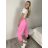 Tepláky/Kalhoty elegantné oversize dlhé dámske (S/M/L ONE SIZE) TALIANSKA MÓDA IMD26003/DUR sv. růžová S/M/L