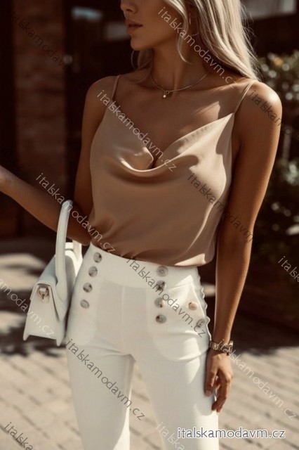 Tílko letní saténové s vodou dámské (S/M ONE SIZE) ITALSKÁ MÓDA IMD20357