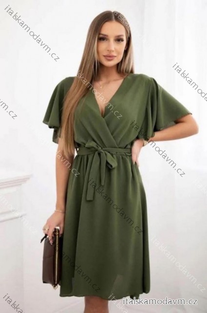 Šaty krátke letné krátky rukáv dámske (S/M/L ONE SIZE) TALIANSKA MÓDA IMD250003