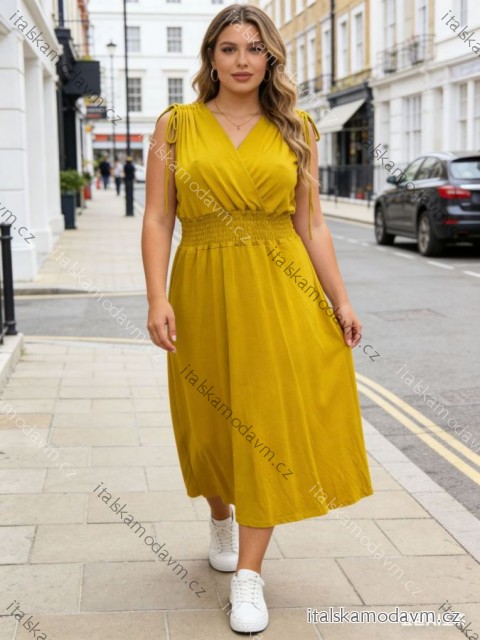 Šaty letné bez rukávu dámske nadrozmer (54/56/58 ONE SIZE) TALIANSKA MÓDA IM426080