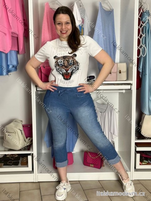 Nohavice strečové dámske   (S/M/L ONE SIZE) TALIANSKA MÓDA IMC261112/DU S/M/L tmavo modrá