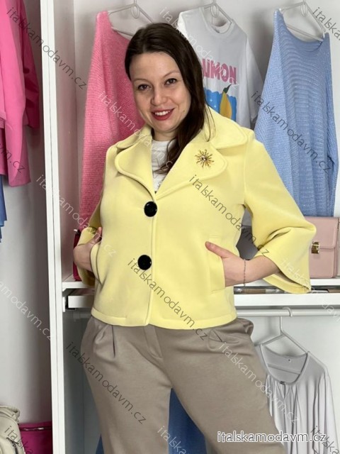 Kabátek jarní dlhý rukáv dámsky SUNNA (S/M/L ONE SIZE) TALIANSKA MÓDA IMSM261115