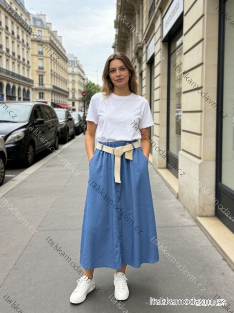 Sukňa riflová dámska nadrozmer (44/46/48 ONE SIZE) TALIANSKA MÓDA IM426082