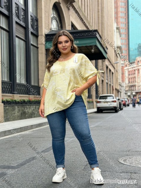 Tričko krátky rukáv dámske nadrozmer (54/56/58 ONE SIZE) TALIANSKA MÓDA IM426087