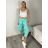 Nohavice elegantné s opaskom dámske (S/M/L ONE SIZE) TALIANSKA MÓDA IMSM26012/DR S/M/L svetlo mintová