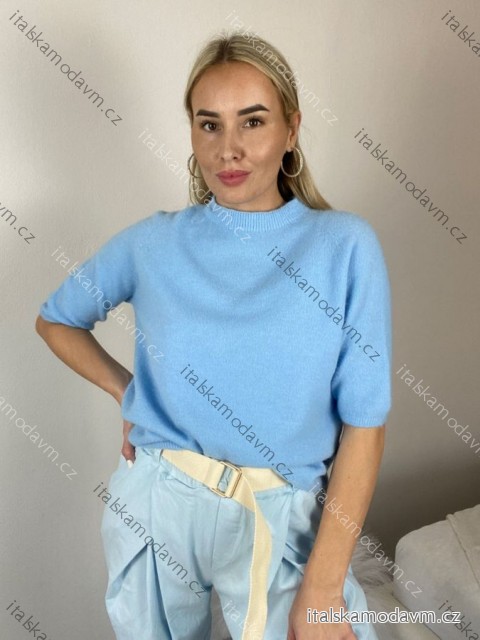Sveter úpletový krátký rukáv dámsky (S/M/L ONE SIZE) TALIANSKA MÓDA IMSM2625086/DR S/M/L svetlo modrá