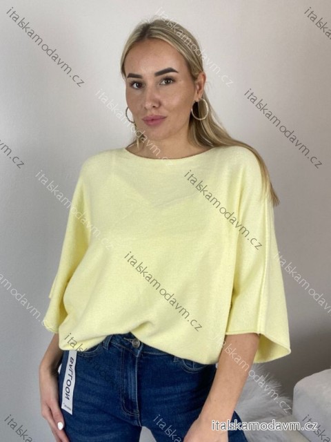 Sveter tenký krátky rukáv dámsky (S/M/L ONE SIZE) TALIANSKA MÓDA IM4261121/DR