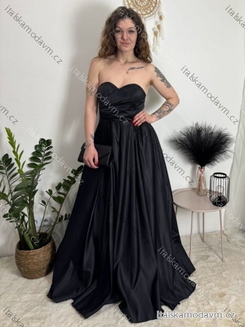 Šaty elegantní společenské, elegantní dámské (S/M ONE SIZE) ITALSKÁ MÓDA FMPCH269417/DUR S čierna