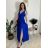 Šaty elegantné dlouhé bez rukávu rukávu dámske SARA (M/L/XL ONE SIZE) TALIANSKA MóDA IM4251146/DUR M/L/XL tmavě tyrkysová