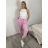 Nohavice elegantné dámske (S/M/L ONE SIZE) TALIANSKA MÓDA IM426030/DUR sv. růžová S/M/L